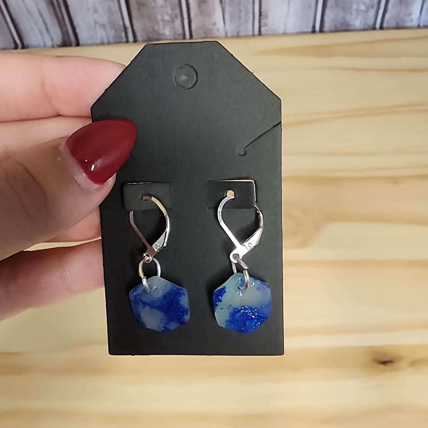 Marble Blue Stitch Marker