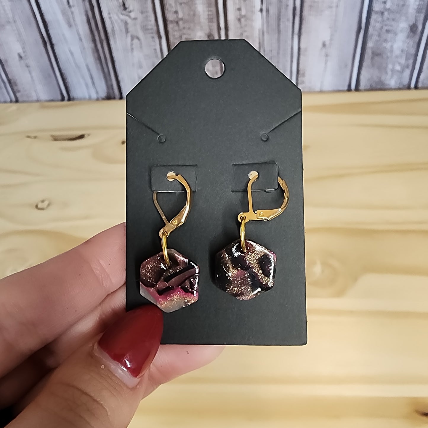 Pink, Black and Gold Stitch Markers