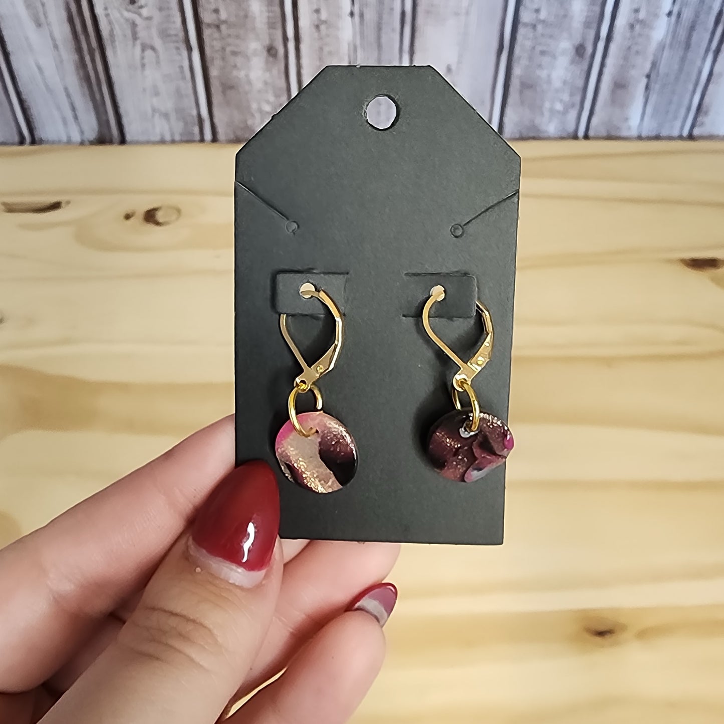 Pink, Black and Gold Stitch Markers