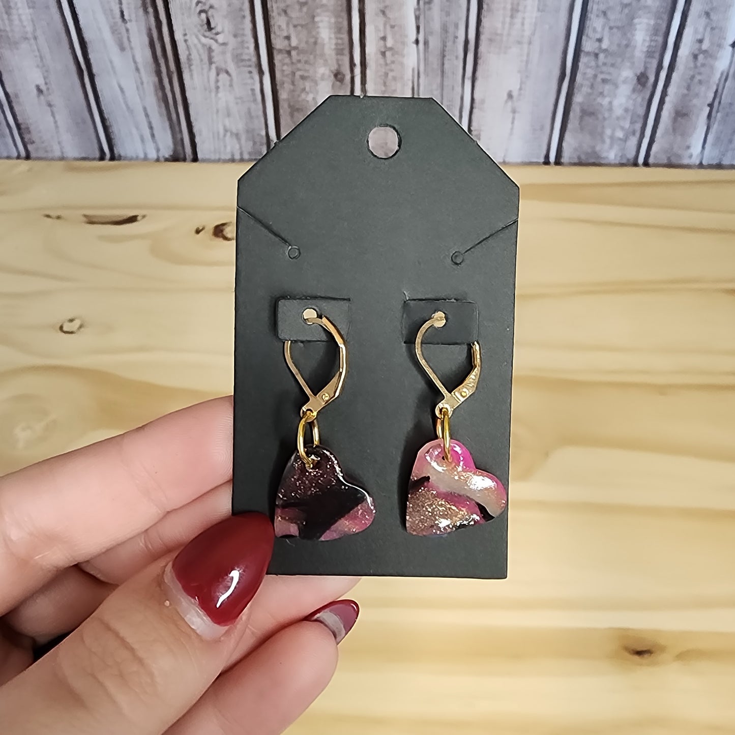 Pink, Black and Gold Stitch Markers
