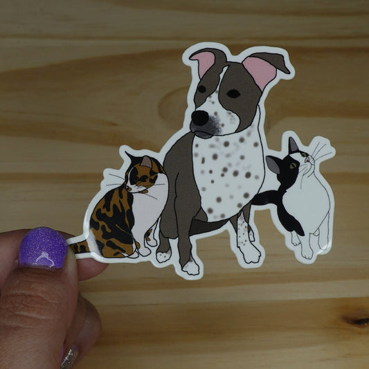Trio of Furbabies Sticker