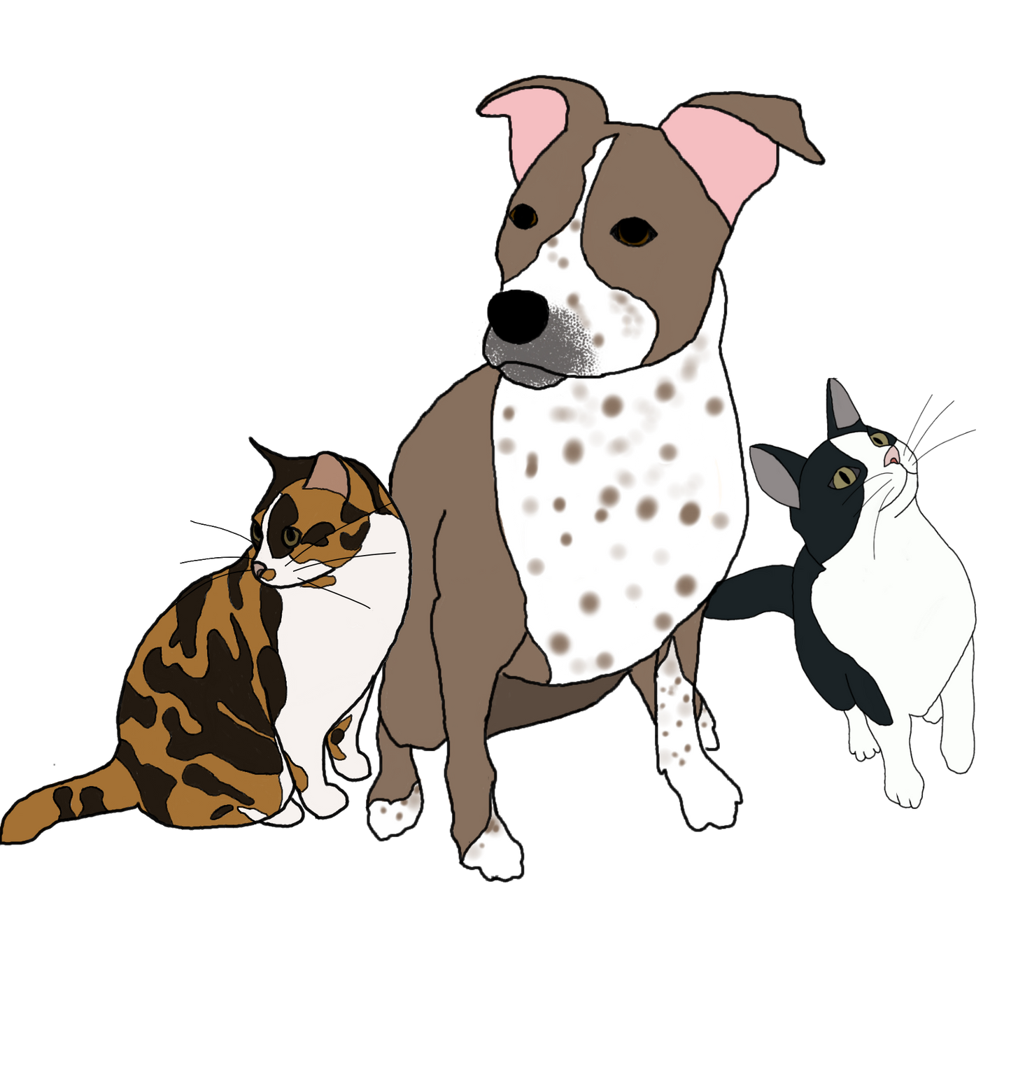 Trio of Furbabies Sticker