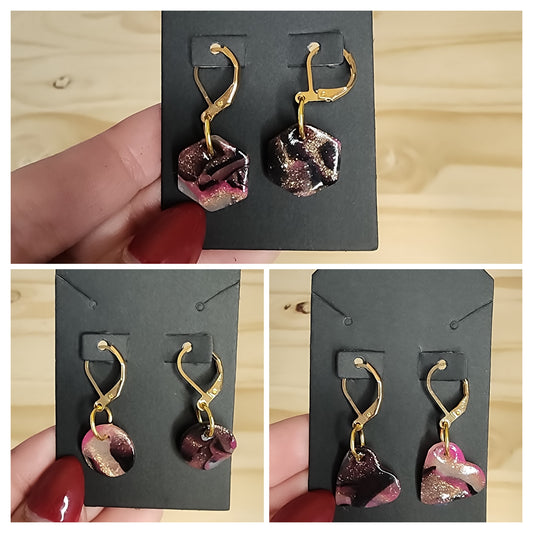 Pink, Black and Gold Stitch Markers